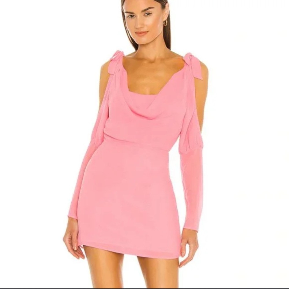 Revolve MAJORELLE Leigh mini dress with long semi sheer sleeves size medium